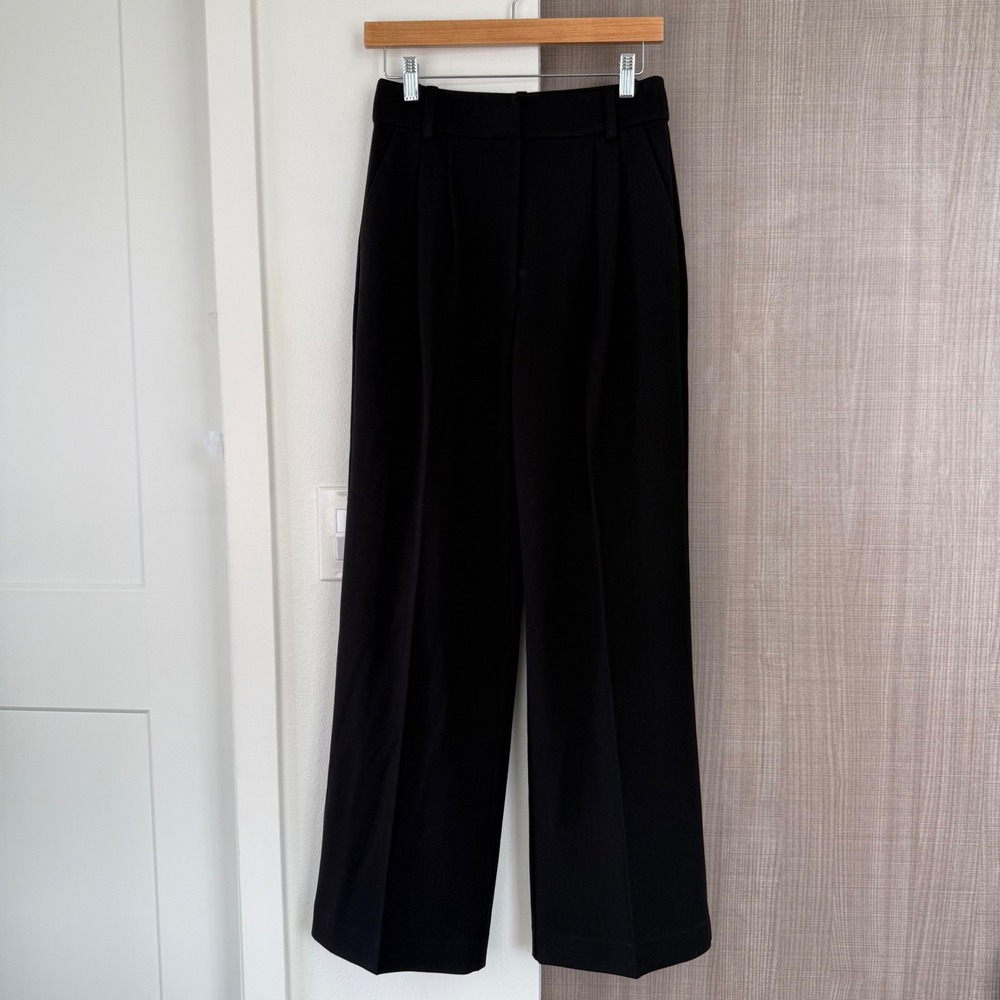 Favorite Daughter Black The Petite Favorite Pants Trouser Wide Leg Size 6 - Picture 3 of 13